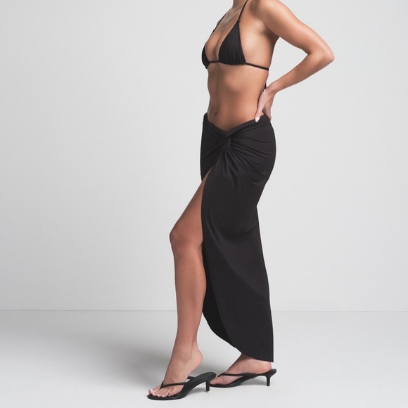 NWT SKIMS Swim Black Sarong Skirt size Medium - Picture 2 of 4